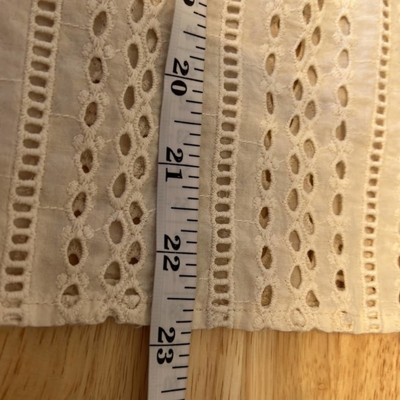 Madewell Eyelet Mockneck Ruffle Top Women's Small Cream - Picture 12 of 12